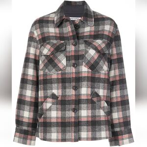 Reformation Woodside Jacket In Charcoal Check Size XS